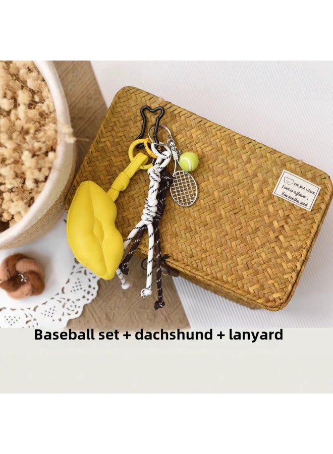 Ins Wind Alkaline Water Bread Bagel Miu Bag Pendant Baseball Braided Rope Car Key Same As Korean Blogger-Color:Harry Potter Wallet Pendant  - Image 3