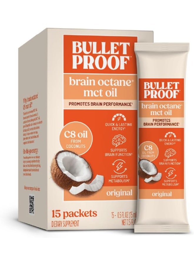 بوليت بروف عبوات زيت Brain Octane C8 MCT، عبوة من 15 قطعة - Image 1