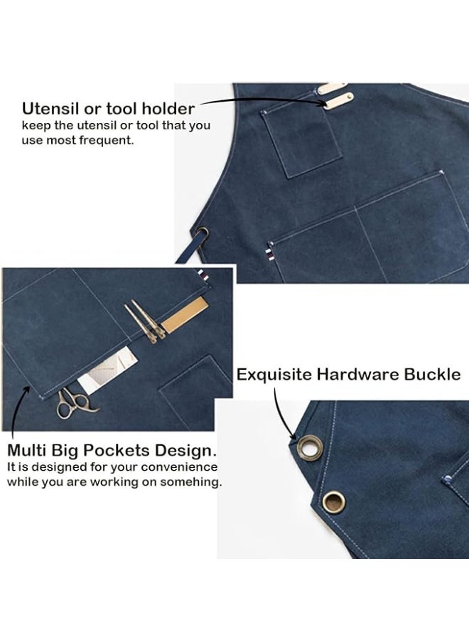 Large Adjustable Canvas Apron with Pockets for Men and Women Made of Heavy Duty Cotton Canvas, Water and Heat Resistant, for Cooking, Barbershops, Restaurants, and Crafts - Image 4