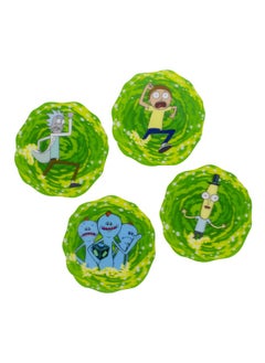 Paladone Rick And Morty 3D Set Of 4 Drink Coasters Multi Colored 4 Count  - Image 1
