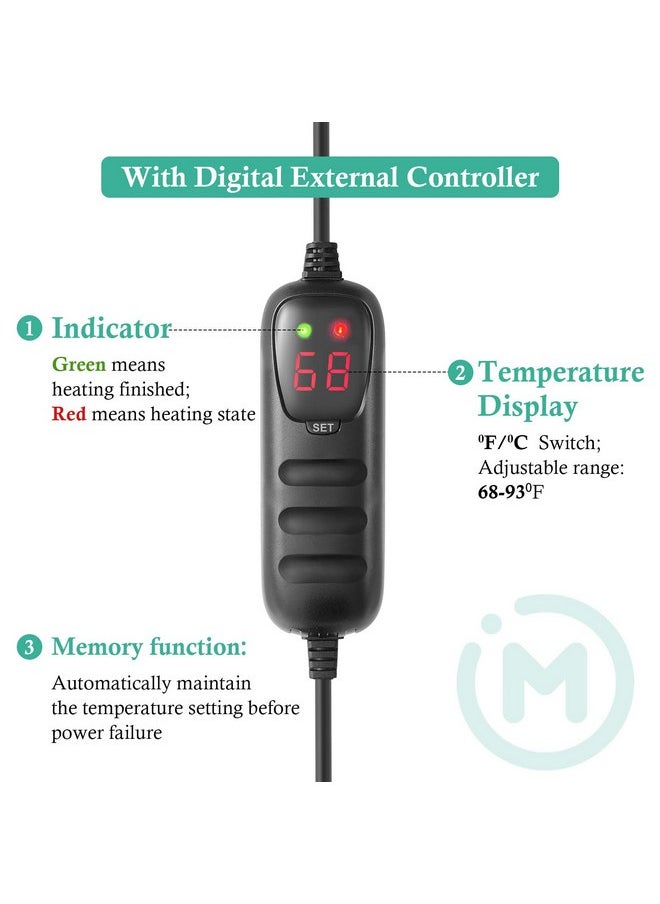 HITOP - HITOP 200W Aquarium PTC Heater with Controller: Digital Heater for Fish Tank and Turtle Tank 25-60Gallon, Sturdy Heater with Removable Protective Cover - Image 1