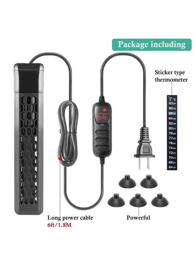 HITOP - HITOP 200W Aquarium PTC Heater with Controller: Digital Heater for Fish Tank and Turtle Tank 25-60Gallon, Sturdy Heater with Removable Protective Cover - Image 1