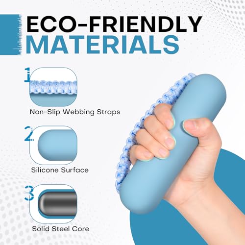 Hikeen Hand Weights Set for Women Men, Soft Dumbbells of 2 (1lb Each), Walking Weight with Hand Strap for Aerobics, Jogging, Running(Blue,2lb sets) - Image 3