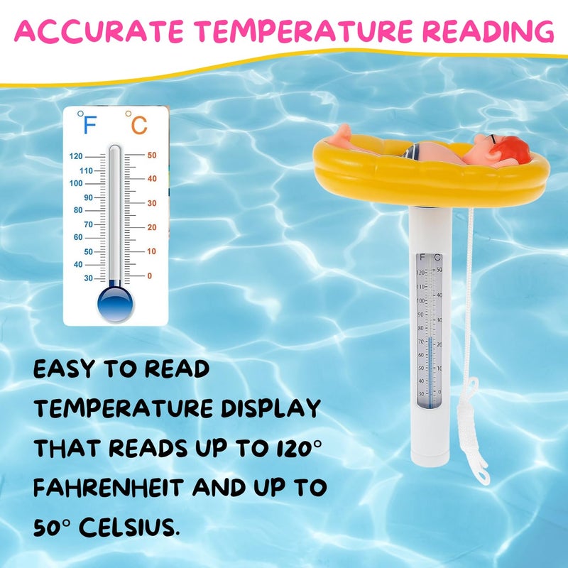 Kingsource Pool Thermometer Large Floating Water Temperature Thermometers with String, Water Thermometer Aquarium,for Outdoor & Indoor Swimming Pools, Spas, Hot Tubs, Aquariums & Fish Ponds - Image 4