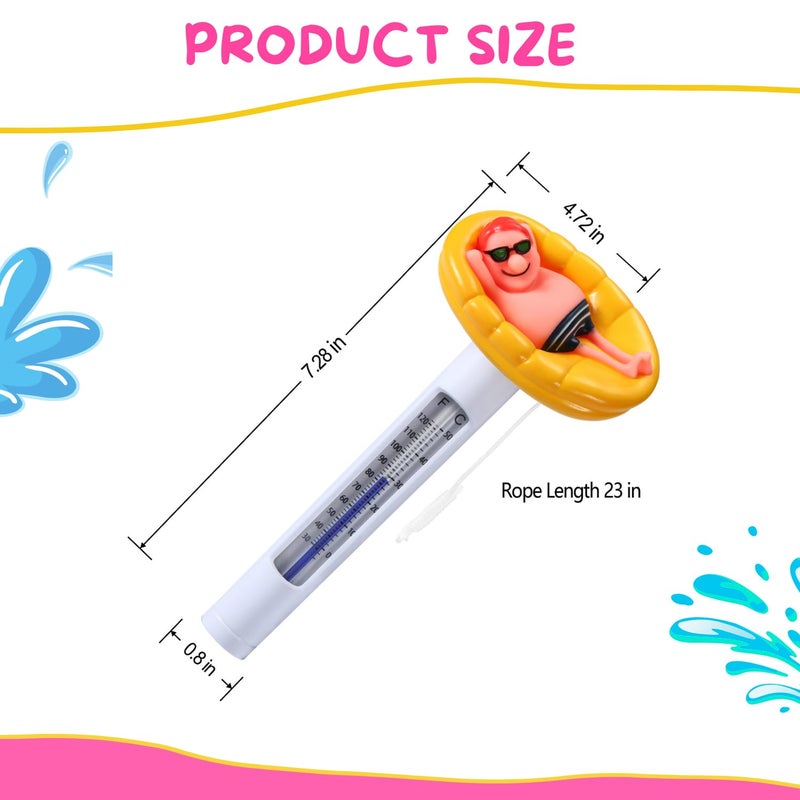 Kingsource Pool Thermometer Large Floating Water Temperature Thermometers with String, Water Thermometer Aquarium,for Outdoor & Indoor Swimming Pools, Spas, Hot Tubs, Aquariums & Fish Ponds - Image 1