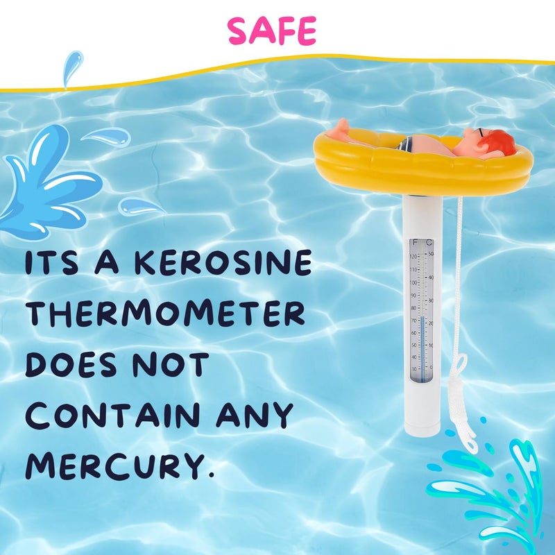 Kingsource Pool Thermometer Large Floating Water Temperature Thermometers with String, Water Thermometer Aquarium,for Outdoor & Indoor Swimming Pools, Spas, Hot Tubs, Aquariums & Fish Ponds - Image 3