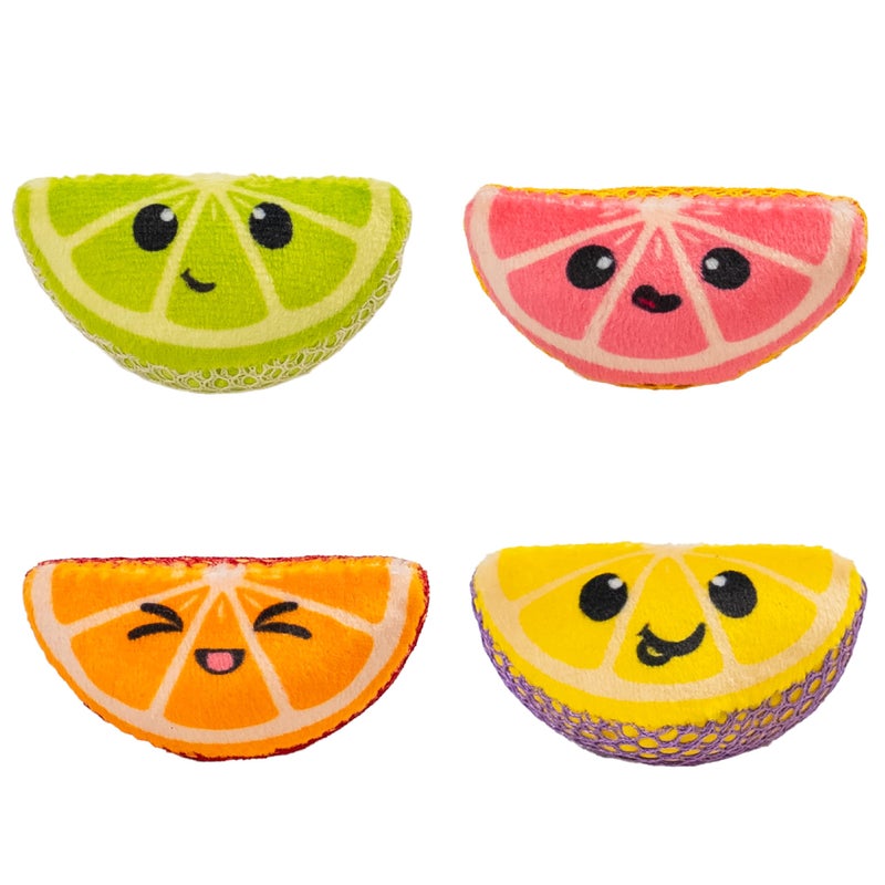 Catstages Dental Fruit Wedges 4 Pk, Soft and Textured Catnip Chew Toys That Help Clean Teeth, Multicolored - Image 1