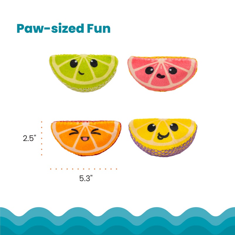 Catstages Dental Fruit Wedges 4 Pk, Soft and Textured Catnip Chew Toys That Help Clean Teeth, Multicolored - Image 5
