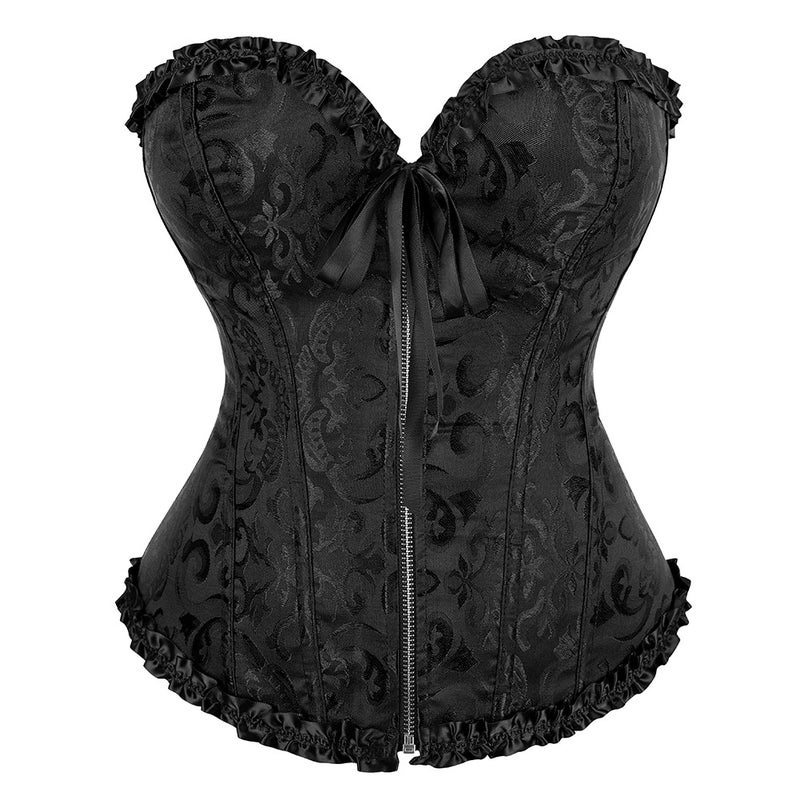 Corset Factory Lace Zipper Court Body Shaping Top Wedding Performance Masquerade Bone Coat - Image 2