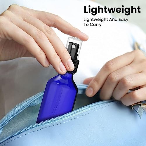 CULINAIRE 2oz Glass Spray Bottles for Essential Oils with Gold Pen Marker, Small Fine Mist Spray Bottle, Refillable, for Hair Spray, Essential Oils, Colognes, and Hand Sanitizers, Blue, Pack of 24 - Image 5