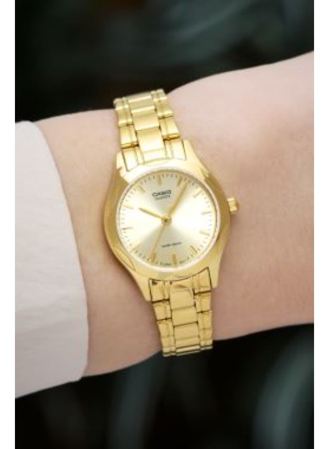 كاسيو ساعة كاسيو نسائية ذهبية بعقارب وحزام معدني LTP-1275G-9ADF - Image 5