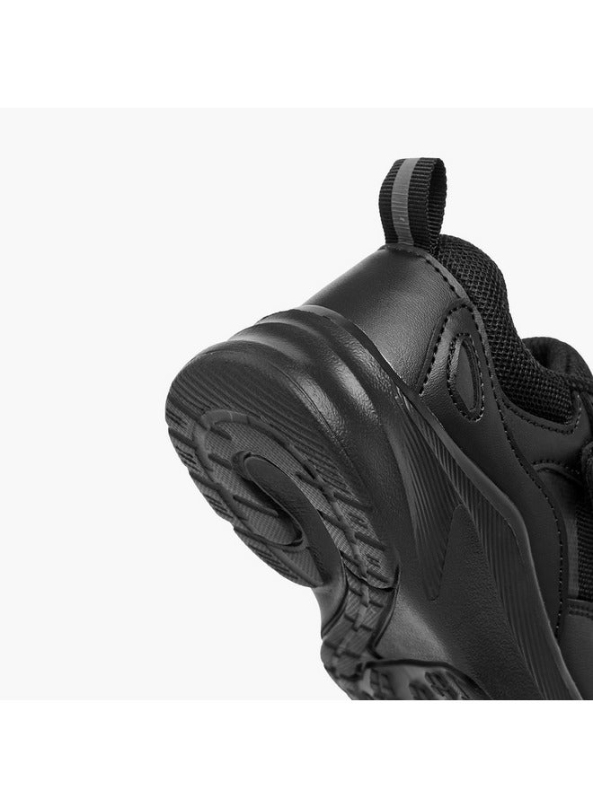 LBL by Shoexpress Boys Panelled School Shoes with Hook and Loop Closure  - Image 5