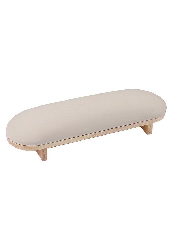 TANG SONG 1 Pcs Sponge Manicure Hand Rest Pillow Wooden Nail Stand Hand Holder Nail Table Manicure Armrest Cushion (Cream Yellow) - Image 1
