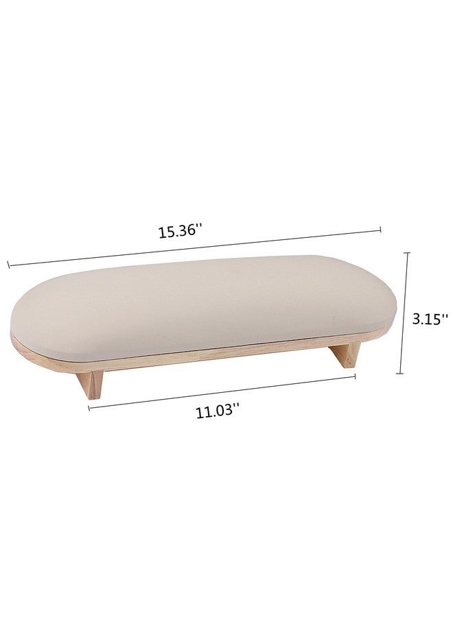 TANG SONG 1 Pcs Sponge Manicure Hand Rest Pillow Wooden Nail Stand Hand Holder Nail Table Manicure Armrest Cushion (Cream Yellow) - Image 2