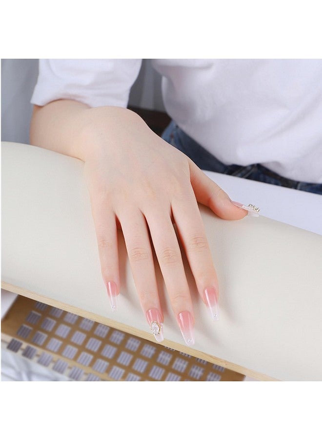 TANG SONG 1 Pcs Sponge Manicure Hand Rest Pillow Wooden Nail Stand Hand Holder Nail Table Manicure Armrest Cushion (Cream Yellow) - Image 4