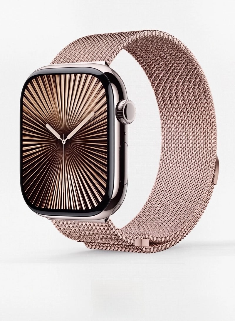 Rose gold,Milanese, watch band,Iwatch band, Apple Watch band, 38mm40mm41mm42mm, compatible with all series of S10 S9 S8 SE  - Image 1