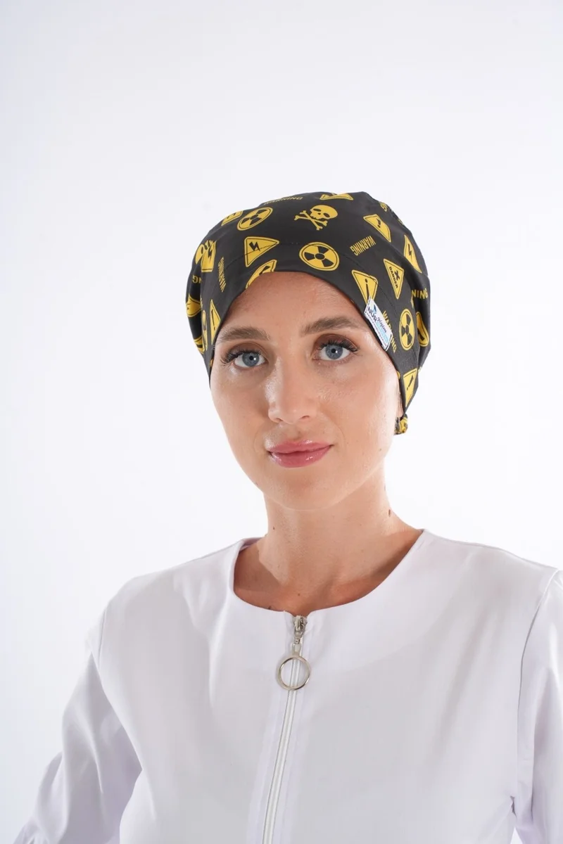 Nur Medikal Giyim Nur Medical Clothing Radiology Pattern Radiologist, MRI, X-Ray Themed Modest Bonnet