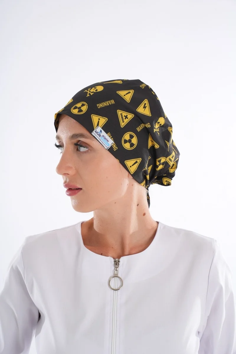 Nur Medikal Giyim Nur Medical Clothing Radiology Pattern Radiologist, MRI, X-Ray Themed Modest Bonnet