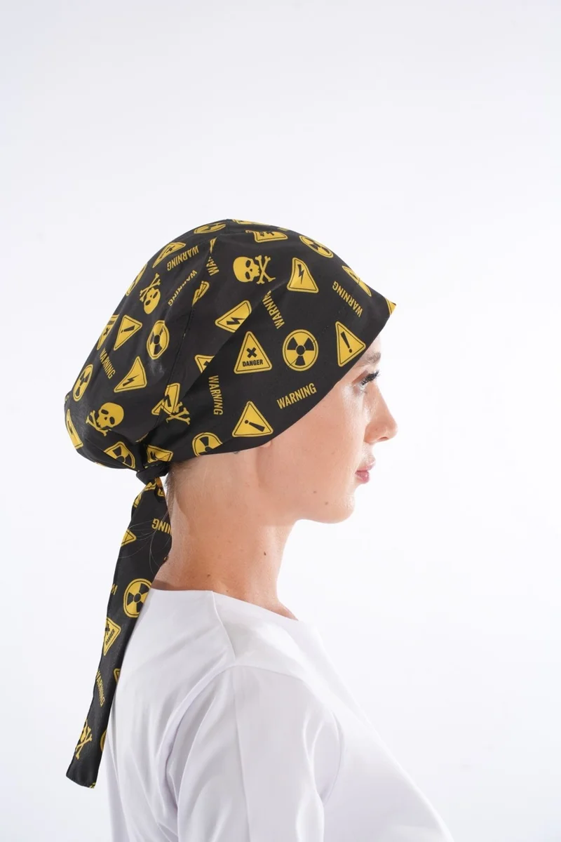 Nur Medikal Giyim Nur Medical Clothing Radiology Pattern Radiologist, MRI, X-Ray Themed Modest Bonnet