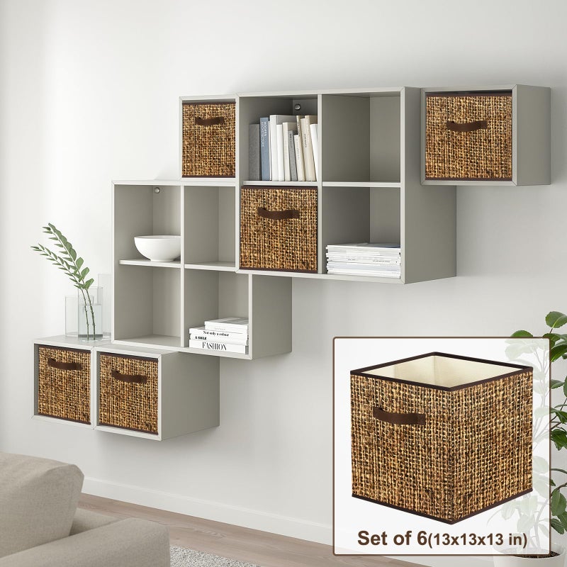 homyfort 11x11 Cube Storage Bins - Fabric Cubby Bins with Dual Handles  Collapsible Storage Organizer Bins for Shelf  Closet  Nursery  Set of 6 - Image 2
