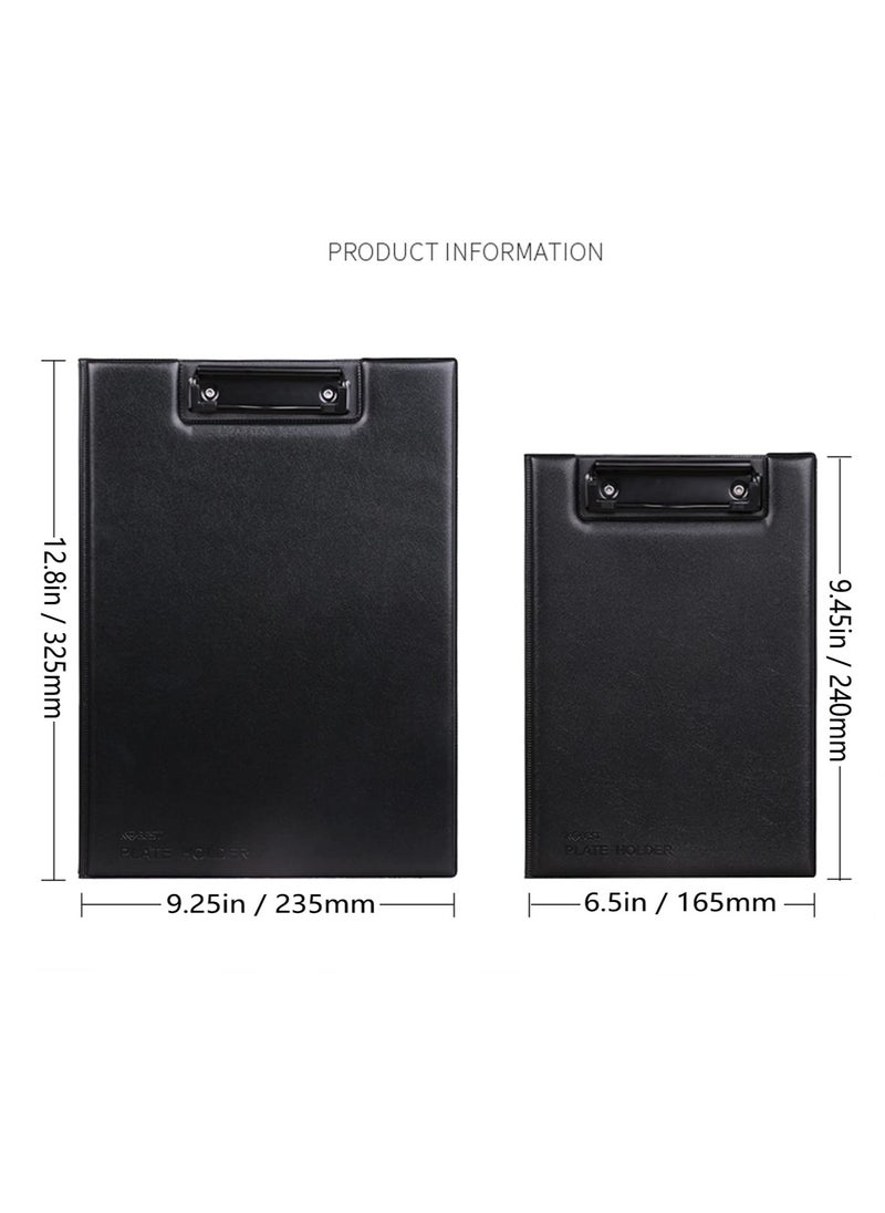 Leather A5 Foldable Clipboard, 2 Pcs, Thicken PU File Folder, 360-Degree Over Flip Writing Pad, Document Storage Organizer for Business Meetings and Office Use
