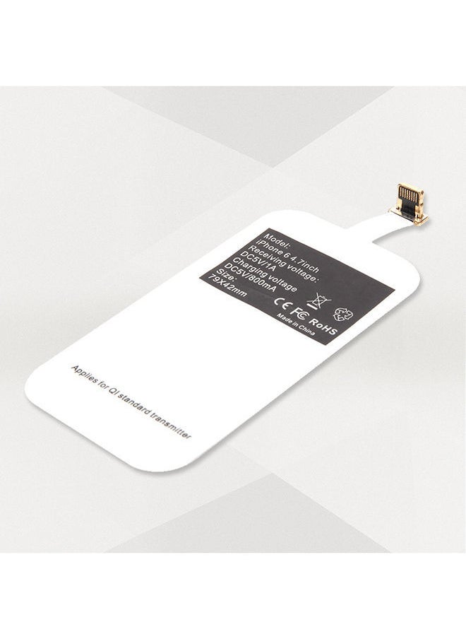 NIBEMINENT - Wireless Charger Receiver Pad For Apple iPhone 6 Plus/iPhone 7 Plus White - Image 1