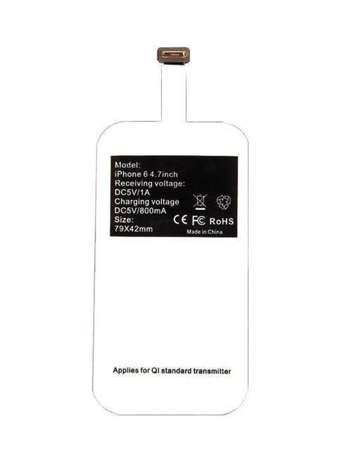 Wireless Charger Receiver Pad For Apple iPhone 6 Plus/iPhone 7 Plus White