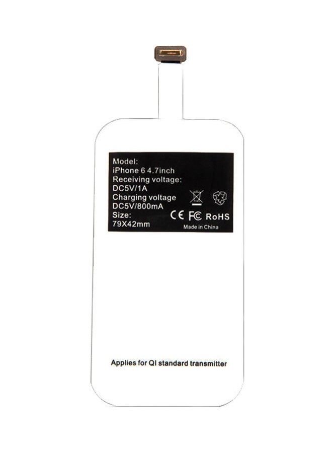 NIBEMINENT - Wireless Charger Receiver Pad For Apple iPhone 6 Plus/iPhone 7 Plus White - Image 1