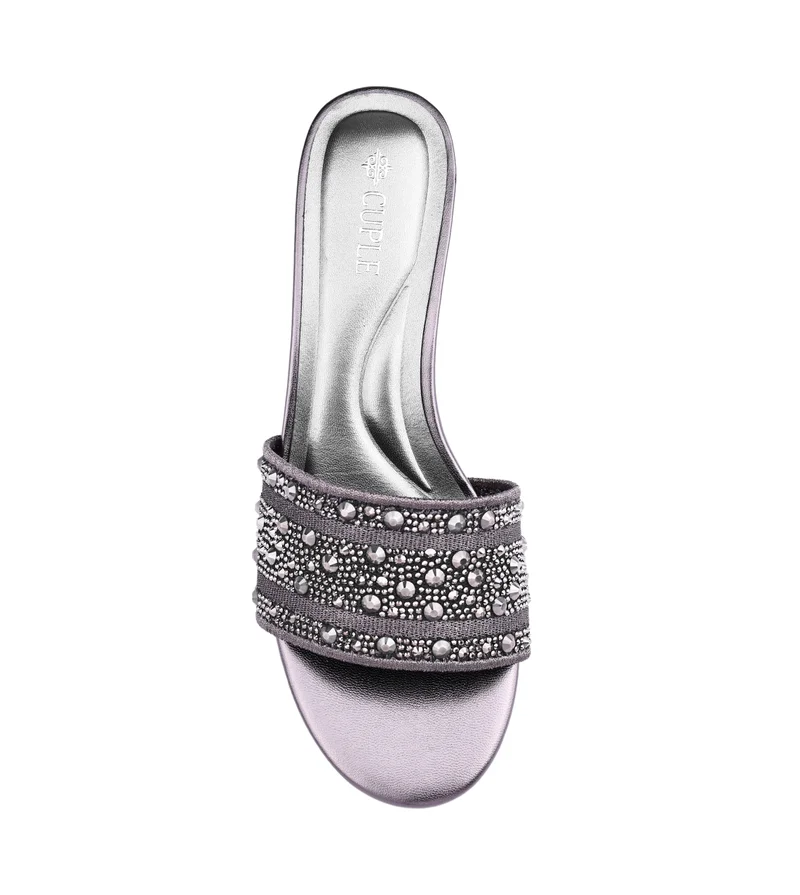 كابلي Womens embellished beaded slip-on flat sandals
