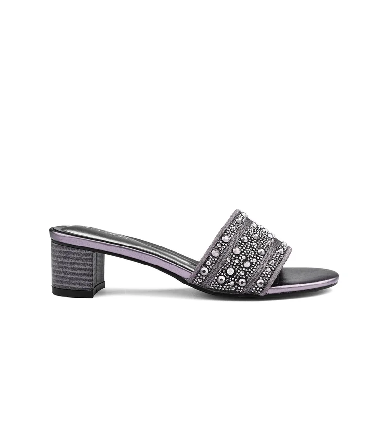 Womens embellished beaded slip-on flat sandals