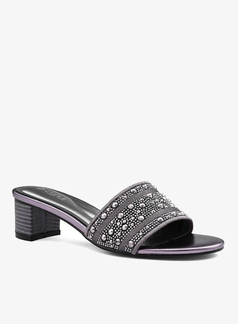 Cuple Womens embellished beaded slip-on flat sandals