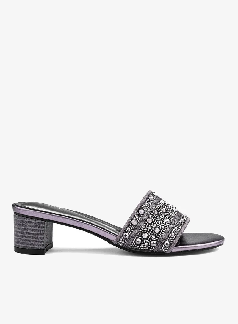 Cuple Womens embellished beaded slip-on flat sandals