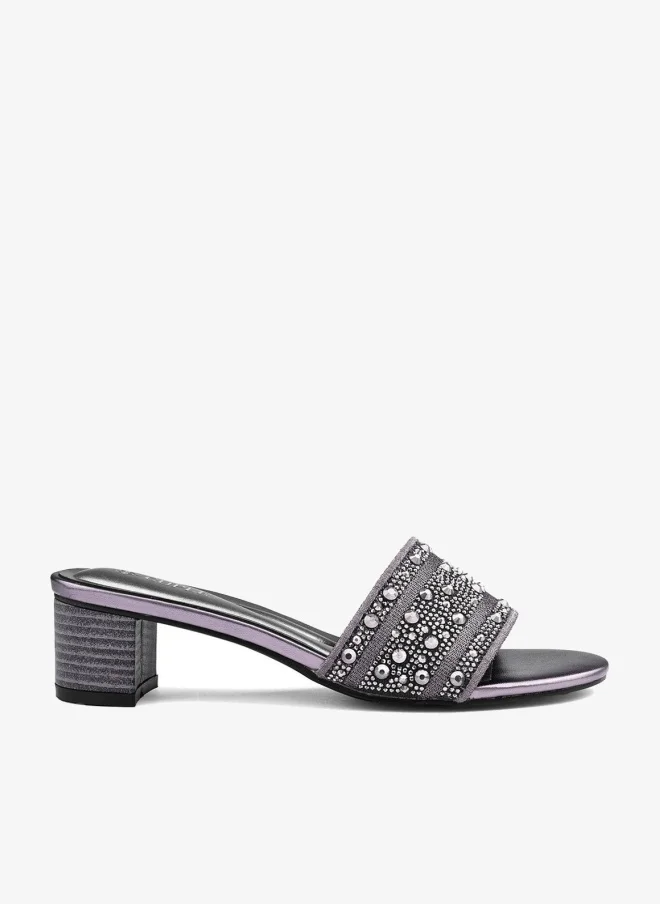 Womens embellished beaded slip-on flat sandals