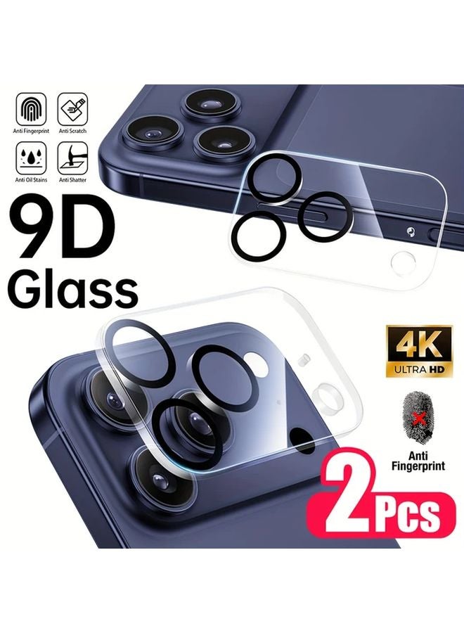 2 قطعة من فيلم الزجاج المقوى للعدسة الكاميرا عالية الوضوح، صلابته 9H، مقاوم للخدوش لآيفون 14 برو - Image 1