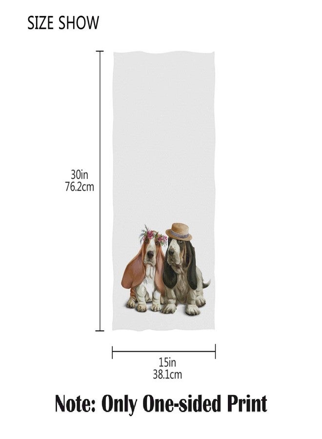 Pfrewn Dog Pattern Hand Towels 16x30 in Basset Hounds Hat Wreath Bathroom Bath Towel Ultra Soft Highly Absorbent Multipurpose Towels for Hand,Face,Gym,Sports Home Decor - Image 3