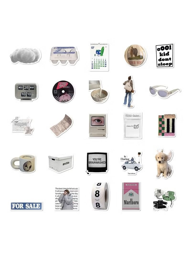 Loquat 57 Minimalist Korean Stickers, Laptop Ledger, Water Cup, Ipad Phone Case Decoration, Waterproof Sticker - Image 3