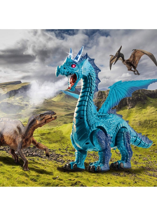 Discovery Kids Discovery Kids RC Dragon Smoke, Large Dinosaur Toy w/Actual Smoke Breath, Wing-Flapping, Roaring, Light-Up, Realistic Sound, Easy to Use Remote Control, Fire Mist, Fun Robot Birthday  - Image 2