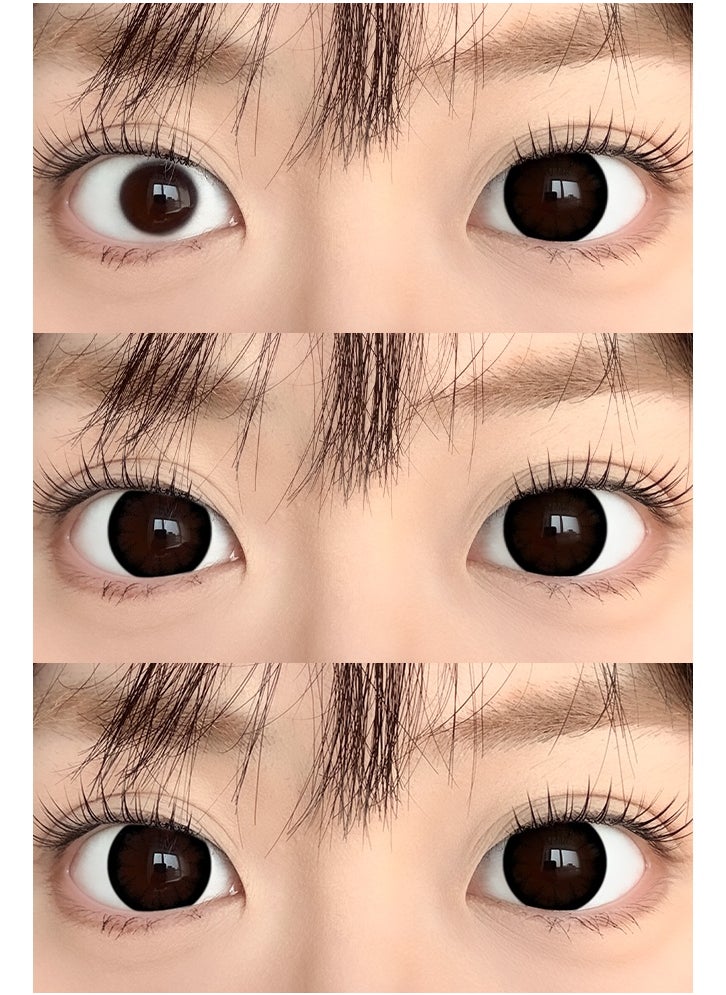 UYAAI Black Big Eyes Yearly Colored Contact Lenses, Unisex Cosmetic Contact Lenses, Natural Fashion Lenses, With Case  - Image 2