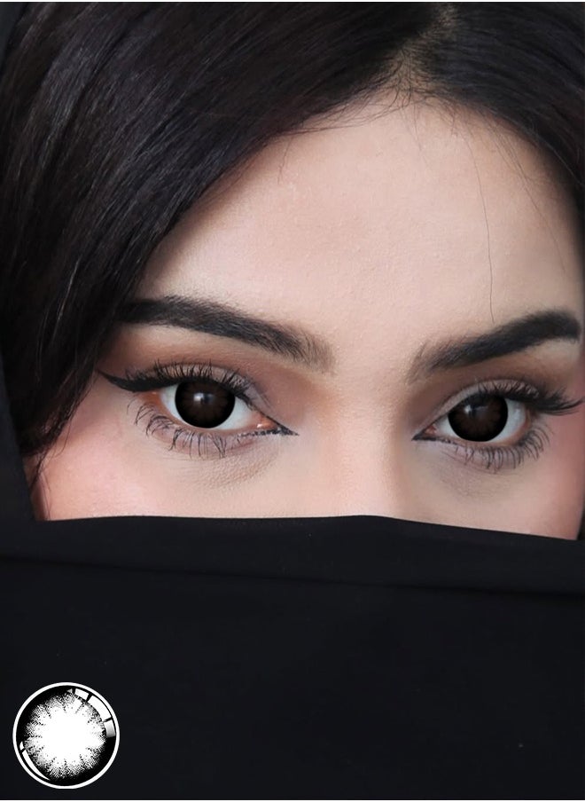 UYAAI Black Big Eyes Yearly Colored Contact Lenses, Unisex Cosmetic Contact Lenses, Natural Fashion Lenses, With Case  - Image 5