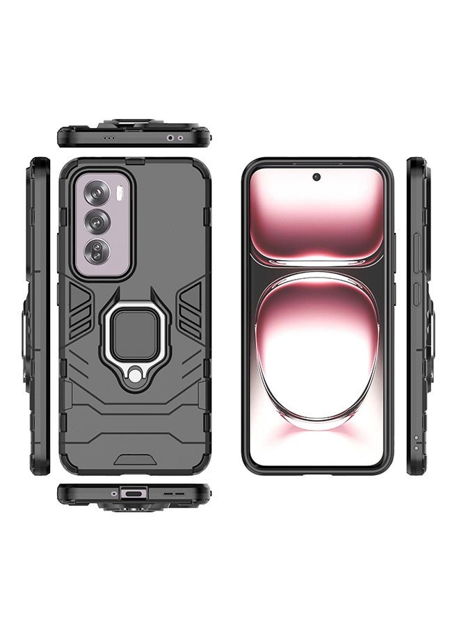 متوافق مع أوببو رينو 12 برو 5G حالة الهاتف المحمول ، مختلطة الثقيلة حماية المدافع قوس مدرعة الهاتف المحمول حالة الغطاء ، حماية ضد السقوط ، صدمات الهاتف المحمول حالة ، أسود - Image 2