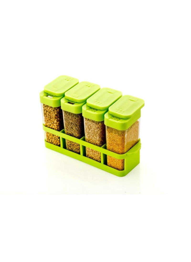 PUTHAK UNEQUETREND Multipurpose 4 pcs Spice Rack Masala BoxMasala Condiment SetKitchen containers set Spice Rack setKitchen Accessories Items For Storage Organizer 4 Piece Spice Set With Tray Plastic  - Image 5