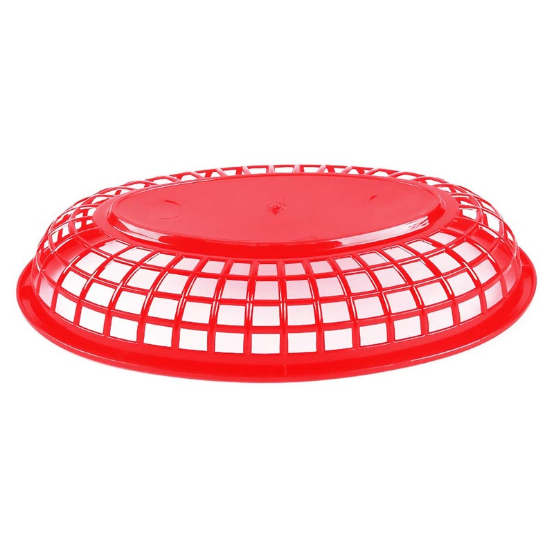 Kingrol 50 Pack Oval Fast Food Baskets, 8.9 x 5.6 x 1.5 Inch Plastic Storage Basket Bin for Home, Office, School, Picnic - Image 2