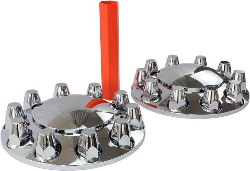 MRJLK Chrome ABS Axle Cover Set for Semi Trucks - Image 2