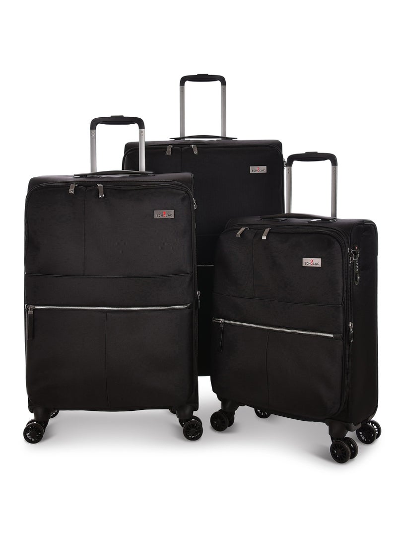 إيكولاك طقم حقائب سفر قماشية للاسترخاء  قطع أسود - Image 1