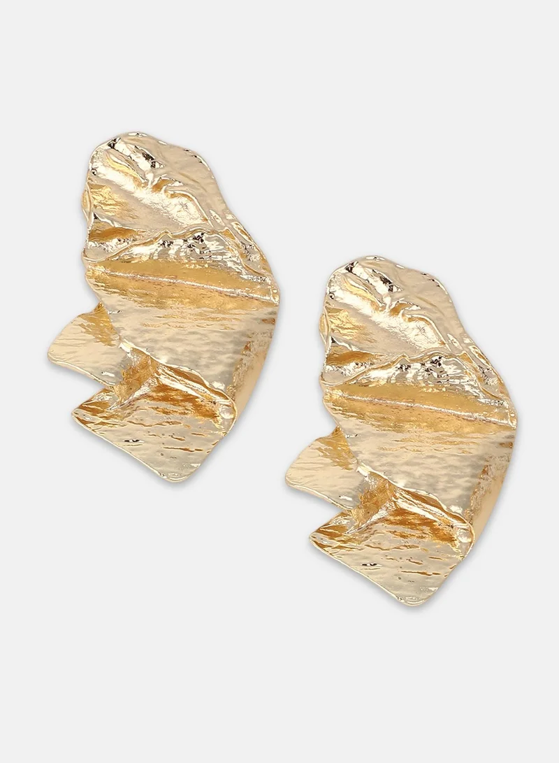 Sohi  Abstract Crinkled Stud Earrings for Women | Best Price UAE