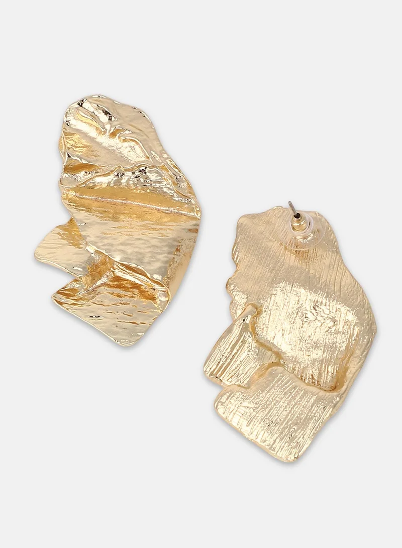Sohi  Abstract Crinkled Stud Earrings for Women | Best Price UAE
