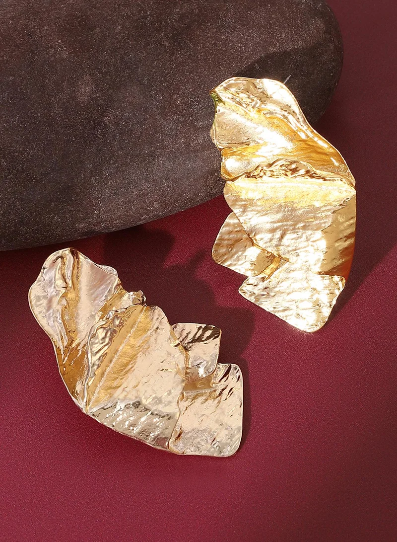 Abstract Crinkled Stud Earrings
