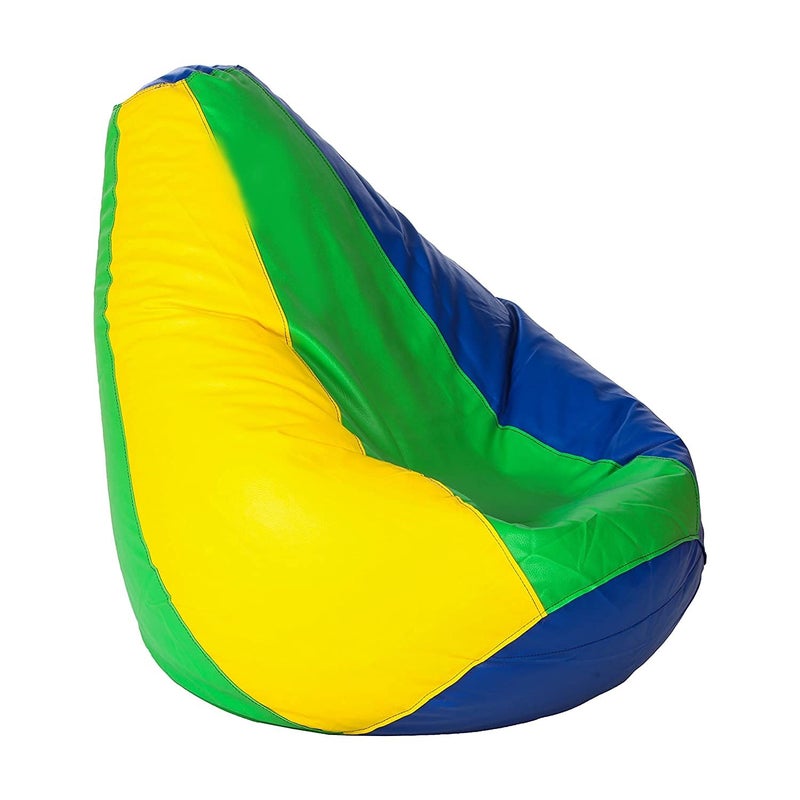Generic LEXAVI Brand XXXL Combo Beanbag with Footstool Filled with Beans Green Blue Yellow  - Image 3
