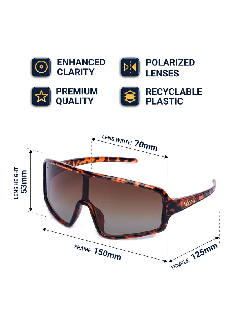 flâneur Stylish Polarized Windproof Sunglasses For Women and Men Tortoiseshell