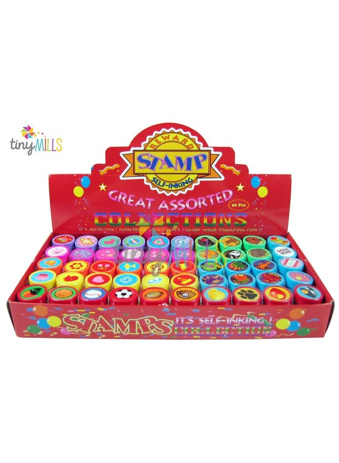 تايني ميلز 50 قطعة من الطوابع المتنوعة للأطفال - هدايا حفلات أعياد الميلاد - Image 1